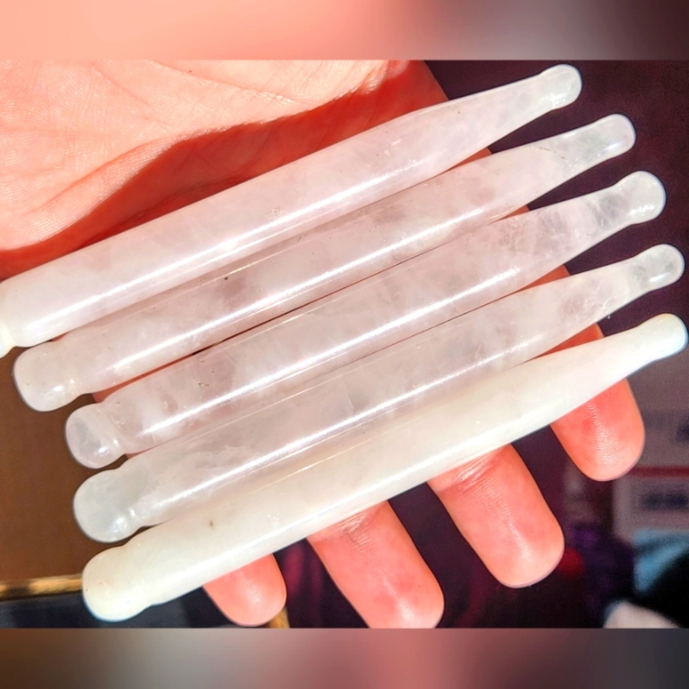 Genuine Quartz Acupressure Wand. Crystal Gua Sha. Face Massage,